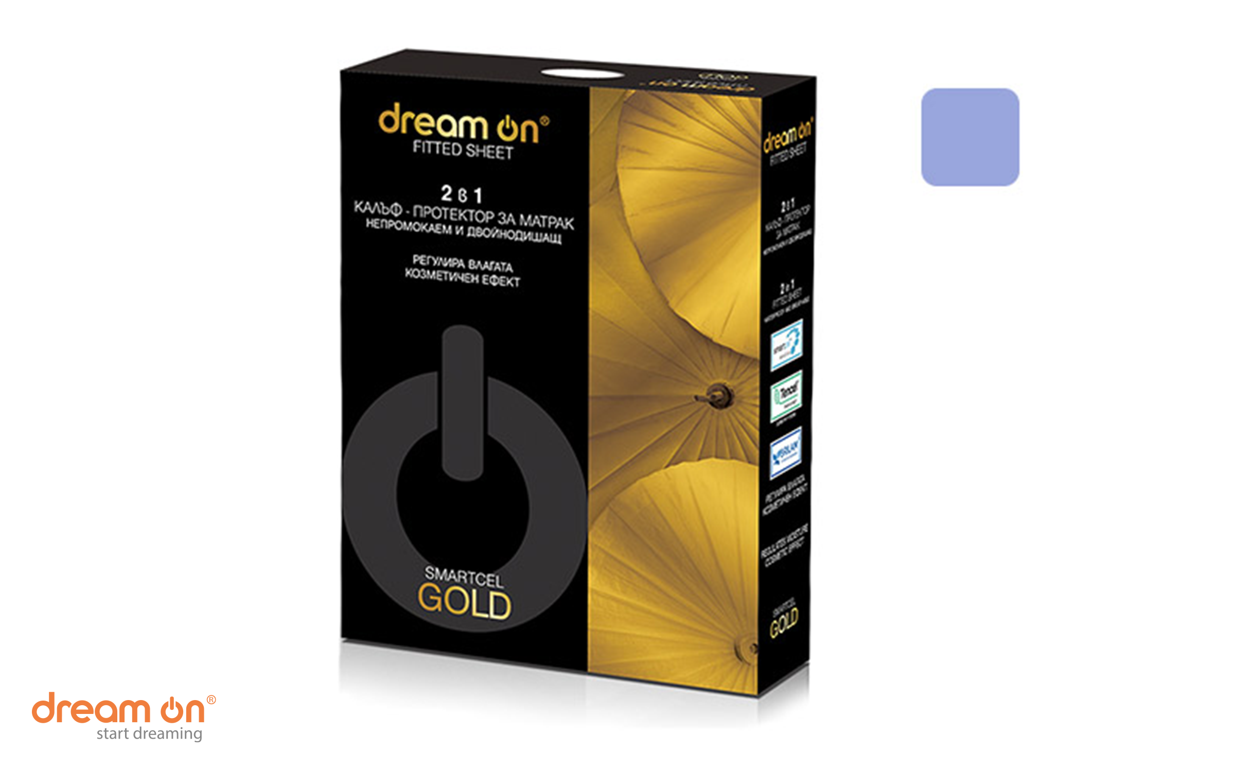 Protector pentru saltea 150/190 - 200 Smartcel Gold, albastru  2